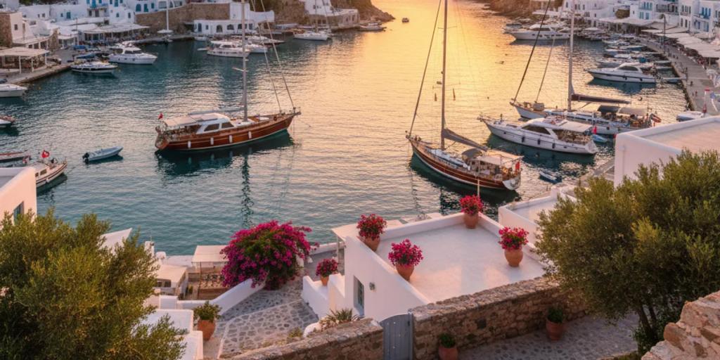 The fortified walls of Dalt Vila rising above Ibiza Town's harbor at dusk